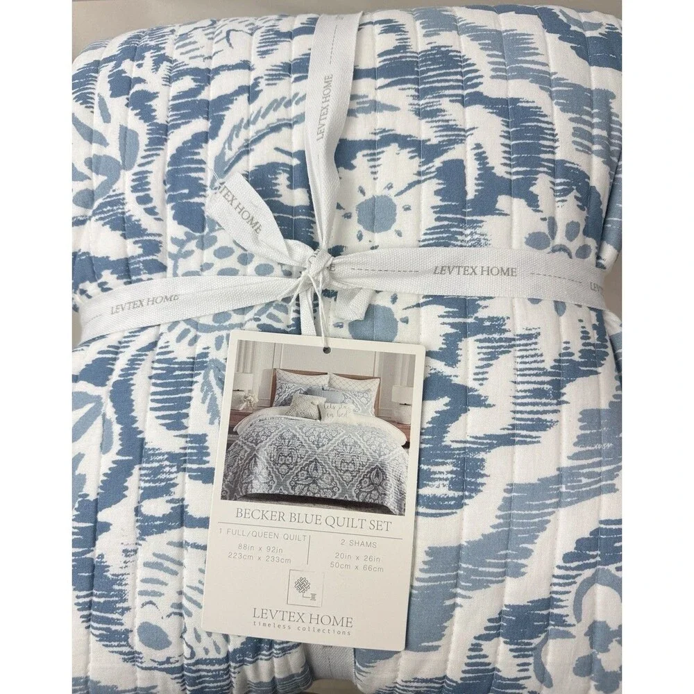 Levtex Home 3PC Full/Queen Becker 100% Cotton Quilt And Shams Set